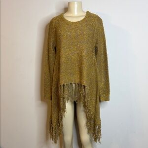Adore Mustard Fringed Sweater Size S